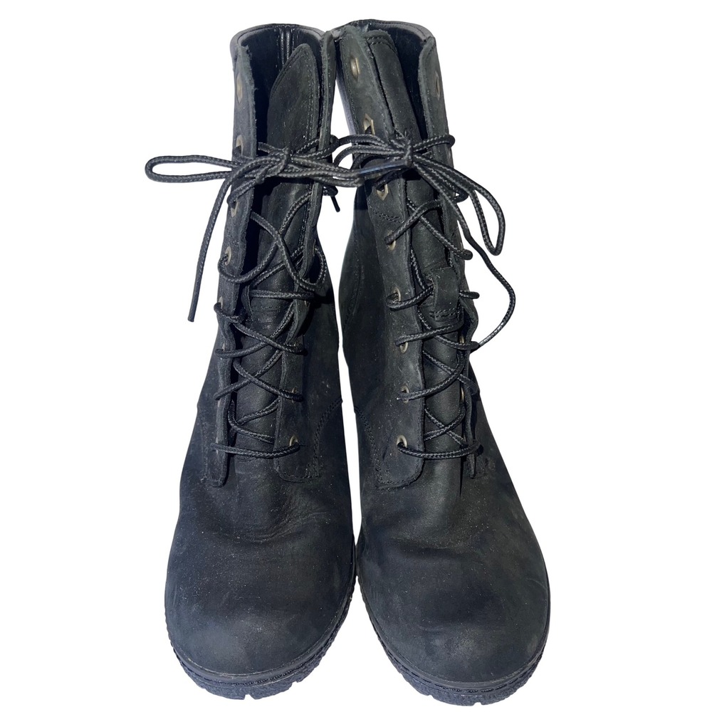 Timberland Women's Glancy 3‎ inch Premium Waterproof Lace Up Black Boots Size 8